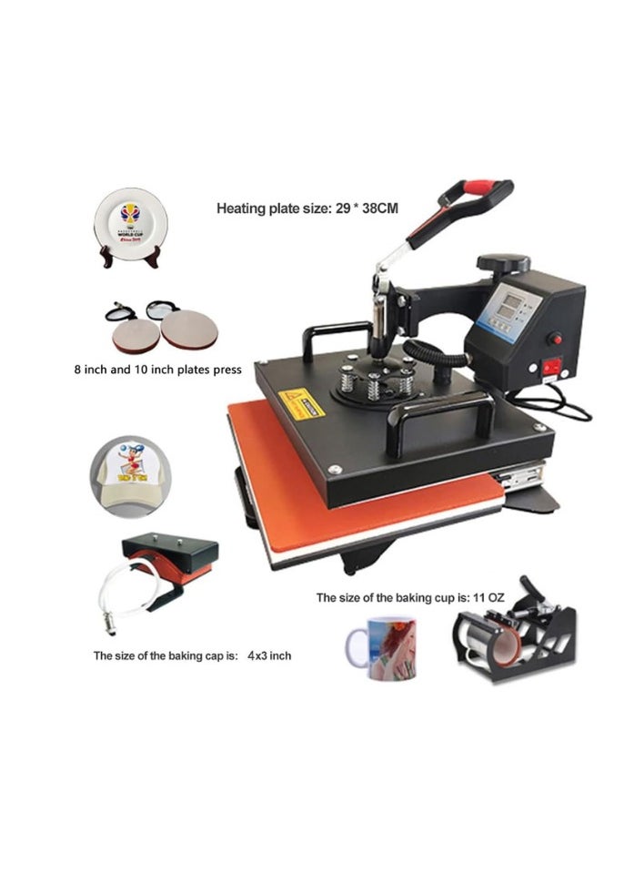 Kalon - 7 IN ONE Combo Heat Press Machine  360° Rotatable Hot Transfer Sublimation Digital Pressing Maker for T-Shirt Mug Hat Plate Pillow Bag  Multifunction Heat Transfer Machine - Image 1