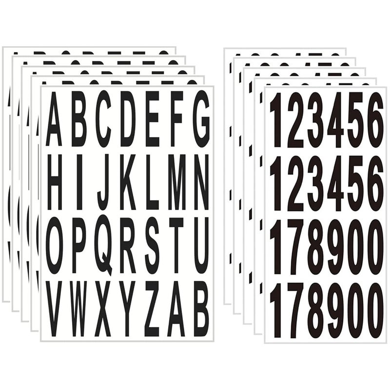 SIXQJZML 10 Sheet 3 Inch Mailbox Numbers and Letters Cut Classic Style SelfAdhesive Vinyl Waterproof Stickers Letter Decals Sticky for Outside Signs Window Door Car Truck Home House Address Black 