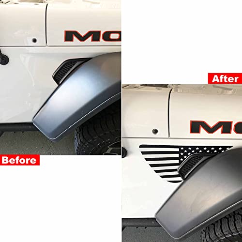 Zxiaochun Side Fender Vent American Flag Decals Precut USA Flag Vinyl Sticker for Jeep Wrangler JL JLU 2018-2022 2023 2024 2025 and Gladiator JT 2020 2021 2022 2023 2024 2025 Accessories(Matte Black) - Image 2