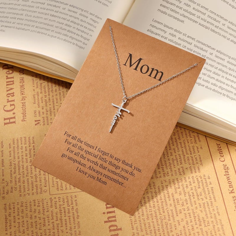 Lcherry Faith Cross Pendant Necklace for Women Religious Christian Jewelry Mother's Day Gifts for Women - Image 5