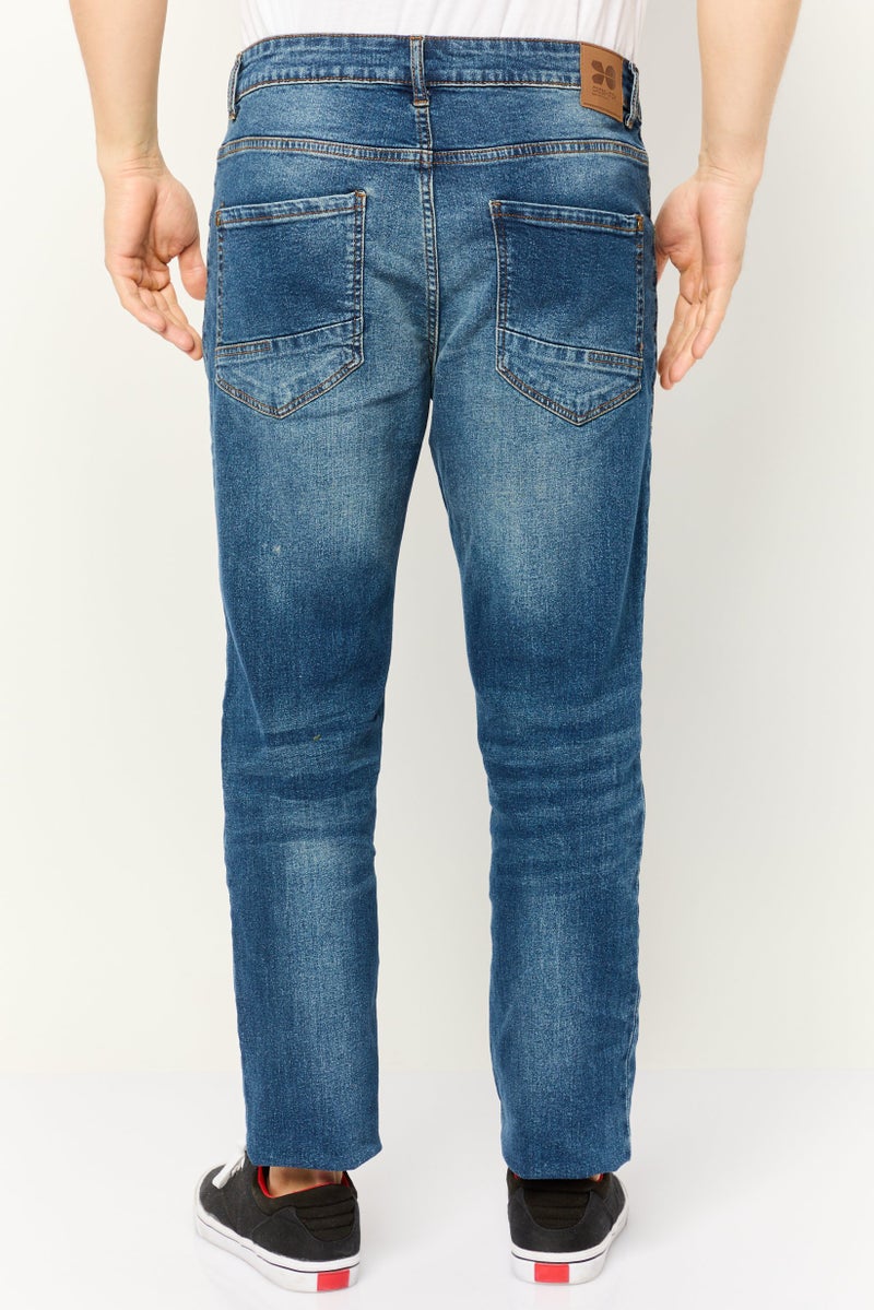 CROSSHATCH Men Slim Fit Washed Stretchable Denim, Blue - Image 4
