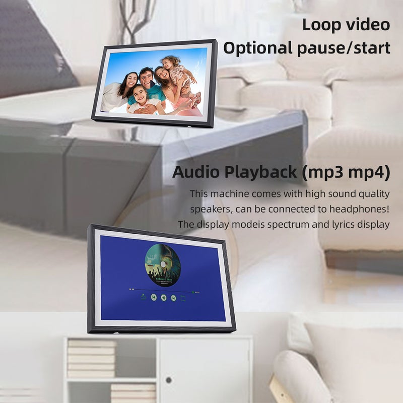 10.1 Inch WiFi Digital Photo Frame with 32GB Storage Smart Digital Picture Frame 1280*800 IPS Touch Panel Auto Rotation Uhale APP Sharing - Image 4