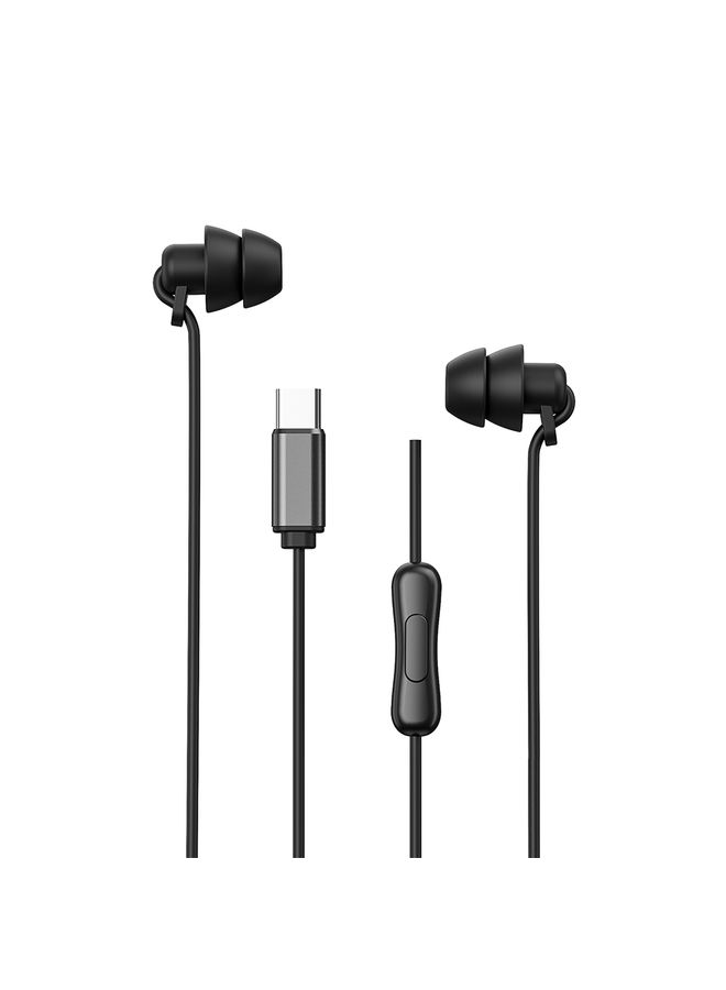 WEKOME YB02 SHQ Series In-Ear Sleep Wired Earphone, Plug Type:Type-C(Black) - Image 1