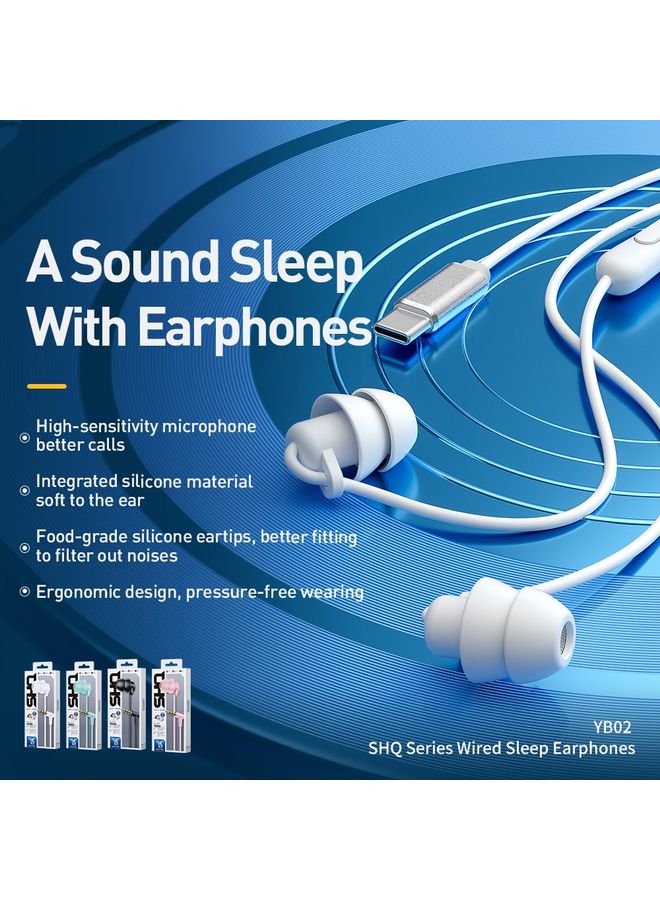 WEKOME YB02 SHQ Series In-Ear Sleep Wired Earphone, Plug Type:Type-C(Black) - Image 4