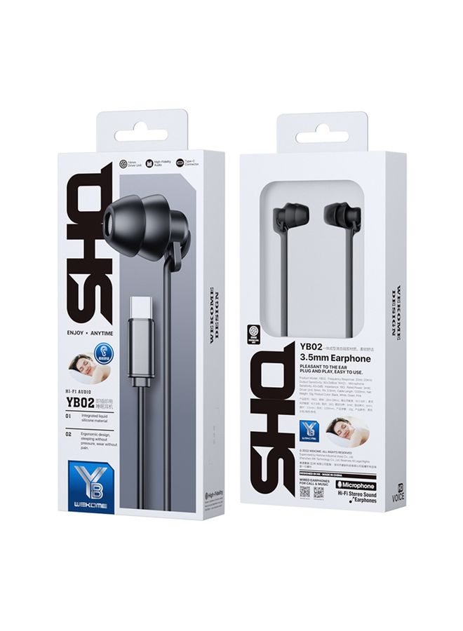 WEKOME YB02 SHQ Series In-Ear Sleep Wired Earphone, Plug Type:Type-C(Black) - Image 3