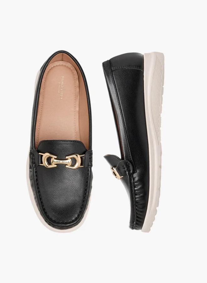 Flora Bella By Shoexpress Metal Accent Slip-On Loafers