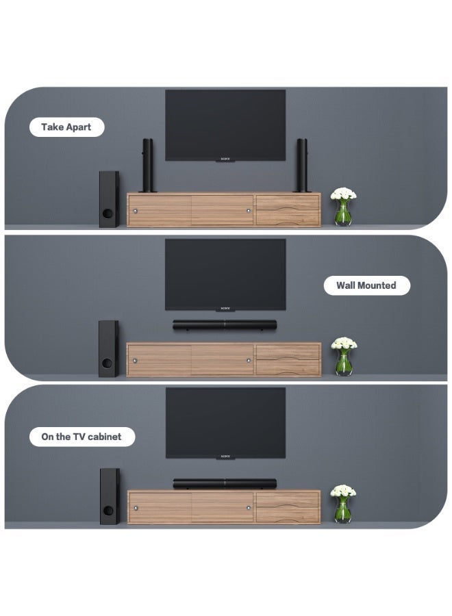 FlashHawk Sound Bar with Subwoofer, 110W Sound Bar for Smart TV with Adjustable Deep Bass & Volume Boost & 3 Equalizer Modes, Bluetooth/USB/Opt/AUX/HDMI/DC, Detachable Soundbar for TV/PC/Gaming/Projectors - Image 4