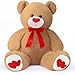 SNOWOLF Big Teddy Bear 433 inch Giant Stuffed Animal Bears with Love Heart Cute Soft Large Plush Toy for Kids Girlfriend Valentines Baby Shower Light Brown - Image 2