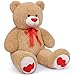 SNOWOLF Big Teddy Bear 433 inch Giant Stuffed Animal Bears with Love Heart Cute Soft Large Plush Toy for Kids Girlfriend Valentines Baby Shower Light Brown - Image 4