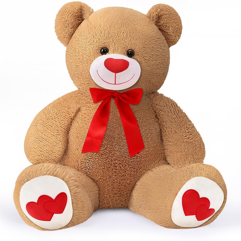 SNOWOLF Big Teddy Bear 433 inch Giant Stuffed Animal Bears with Love Heart Cute Soft Large Plush Toy for Kids Girlfriend Valentines Baby Shower Light Brown - Image 3