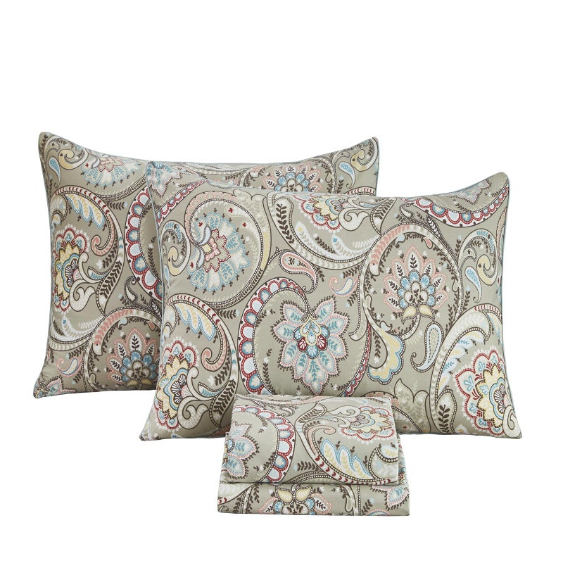 FADFAY Paisley Sheets Set Queen Vintage Floral Bedding Set 100% Egyptian Cotton Soft Breathable Bed Sheets Luxury 17.7â€œ Deep Pocket Fitted Sheet Shabby Beige Boho Style for All Season, Queen Size - Image 1
