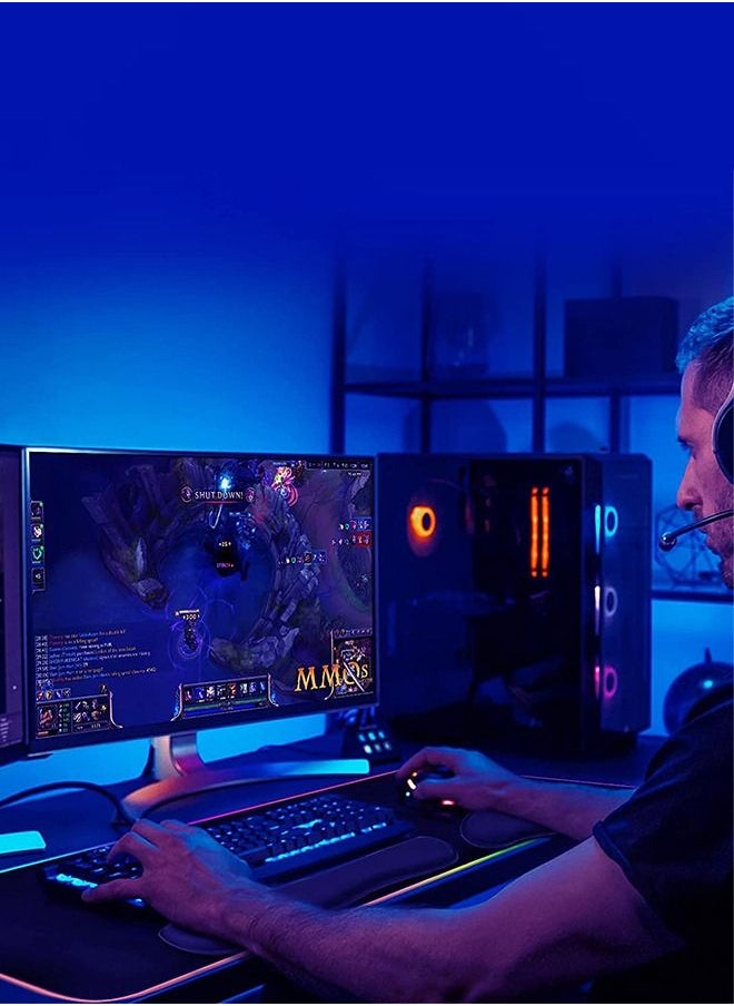 VMAX RGB LED Gaming Desk Pad Mouse Pad with 14 Modes Large Glow RGB LED Anti-Slip Rubber Base Extended Mouse Pad Desk Mat Pad Rgb Mouse Pad RGB Gaming Mouse Pad Rgb Desk pad for Computer with USB
