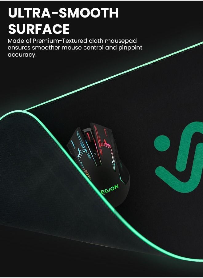 VMAX RGB LED Gaming Desk Pad Mouse Pad with 14 Modes Large Glow RGB LED Anti-Slip Rubber Base Extended Mouse Pad Desk Mat Pad Rgb Mouse Pad RGB Gaming Mouse Pad Rgb Desk pad for Computer with USB