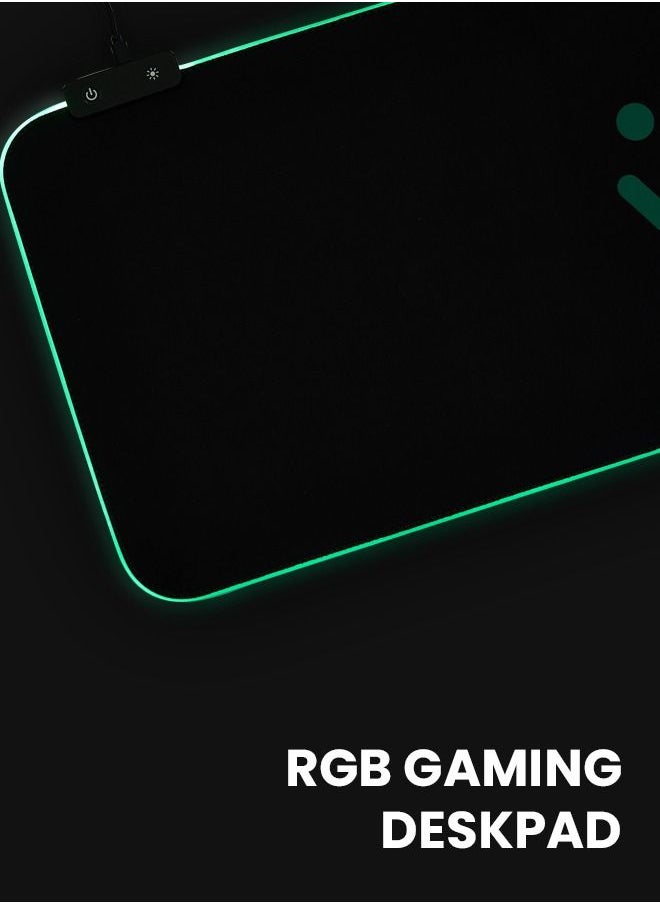 VMAX RGB LED Gaming Desk Pad Mouse Pad with 14 Modes Large Glow RGB LED Anti-Slip Rubber Base Extended Mouse Pad Desk Mat Pad Rgb Mouse Pad RGB Gaming Mouse Pad Rgb Desk pad for Computer with USB