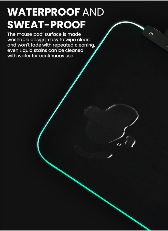 VMAX RGB LED Gaming Desk Pad Mouse Pad with 14 Modes Large Glow RGB LED Anti-Slip Rubber Base Extended Mouse Pad Desk Mat Pad Rgb Mouse Pad RGB Gaming Mouse Pad Rgb Desk pad for Computer with USB