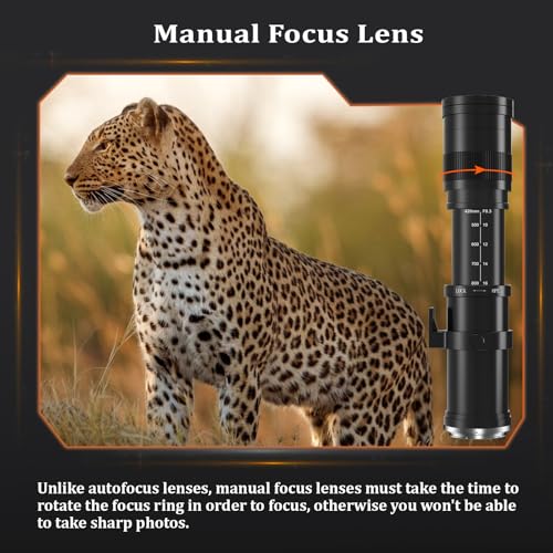 BENOISON Telephoto Lens for Canon - EF Lens 420-800mm for Canon DSLR, Manual Focus MF Zoom Lens for Canon EOS Rebel SL3 SL2 SL1 T8i T7i T7 T6 4000D 1500D 90D 80D 77D 70D 60D 7D 6D 5D 1D DSLR - Image 4