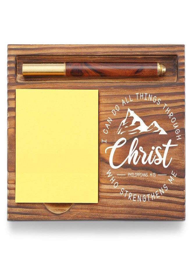 YODOCAMP Christian Desk Organizer, Bible Verse Sticky Note Holder, Philippians 4:13 I Can Do All Things Through Christ, Religious Gifts for Christians, Pastors, Church Leaders, Believers TZP101 - Image 1