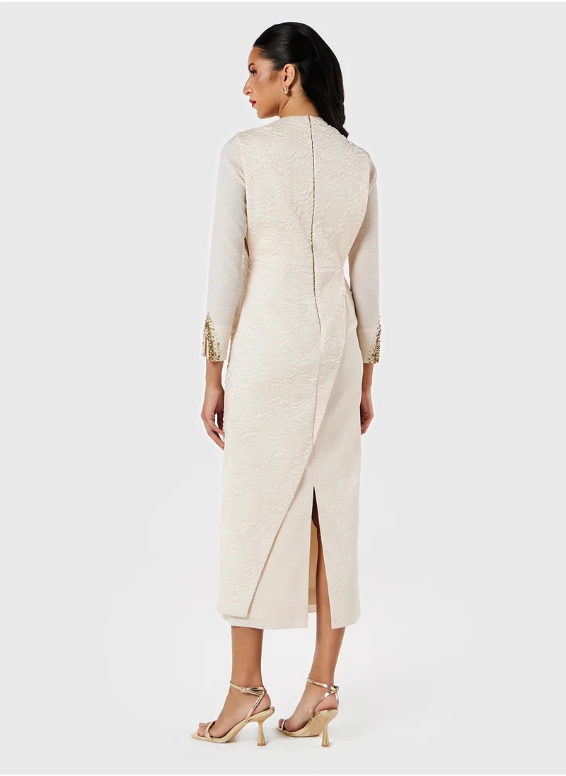 Threadz by Ajooni Asymmetric Embellished  Dress