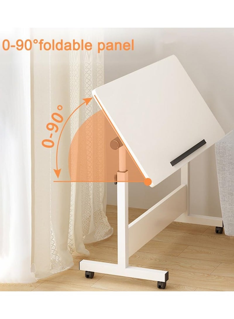 Computer Desk, Portable Desk Game Table, Modern Design Standing Desk, Bedside Table Mobile Lifting Table, Home on Wheels