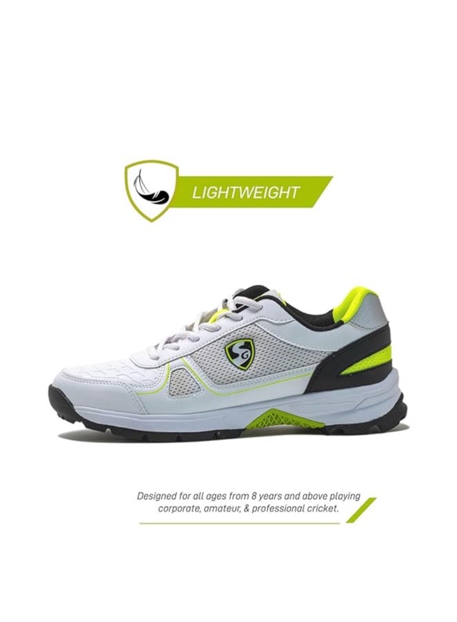 SG SG Scorer 6.0 Cricket Shoes, Designed to Elevate Your Game to New Heights Power, Precision, and Comfort White/Black/Lime No 8 - Image 3