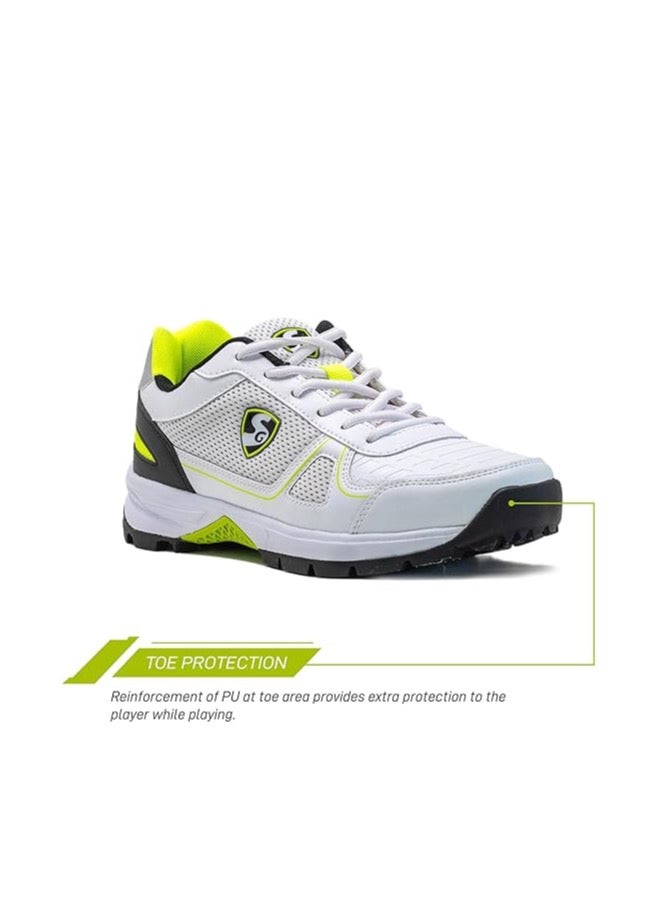 SG SG Scorer 6.0 Cricket Shoes, Designed to Elevate Your Game to New Heights Power, Precision, and Comfort White/Black/Lime No 8 - Image 2