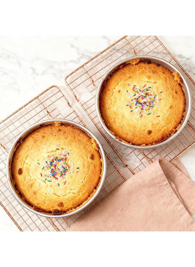 BAKEWAY 8 inch Cake Pans, Round Baking Layer Cake Pan Set of 2, Stainless Steel Mirror Finish & Dishwasher Safe for Birthday, Party, Wedding - Image 5