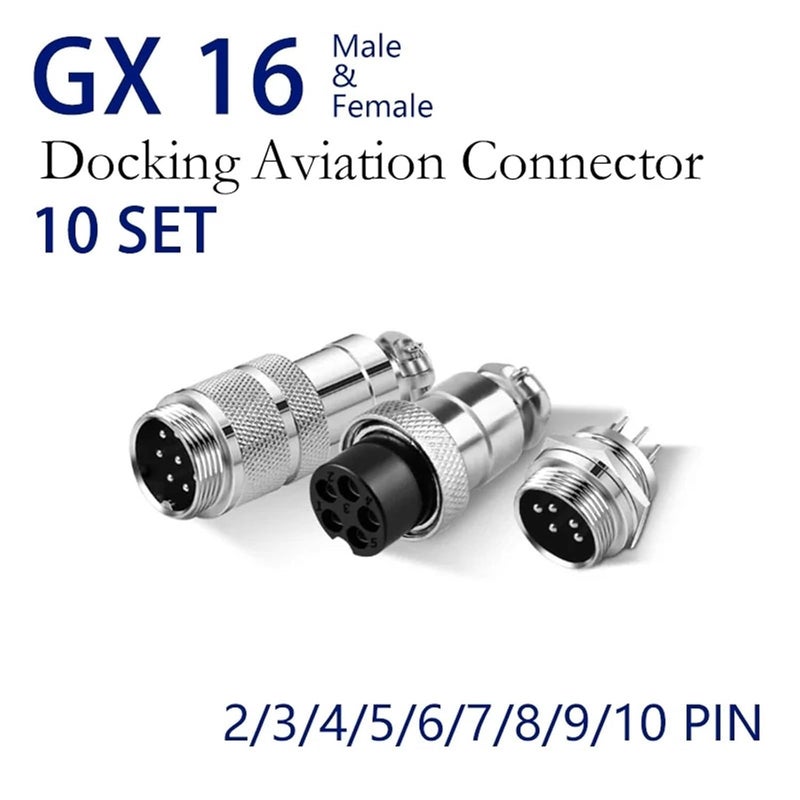 10 Set GX16 2/3/4/5/6/7/8/9/10 Pin Male&Female Docking Circular Connector Butt Joint Socket(7P Male) - Image 3