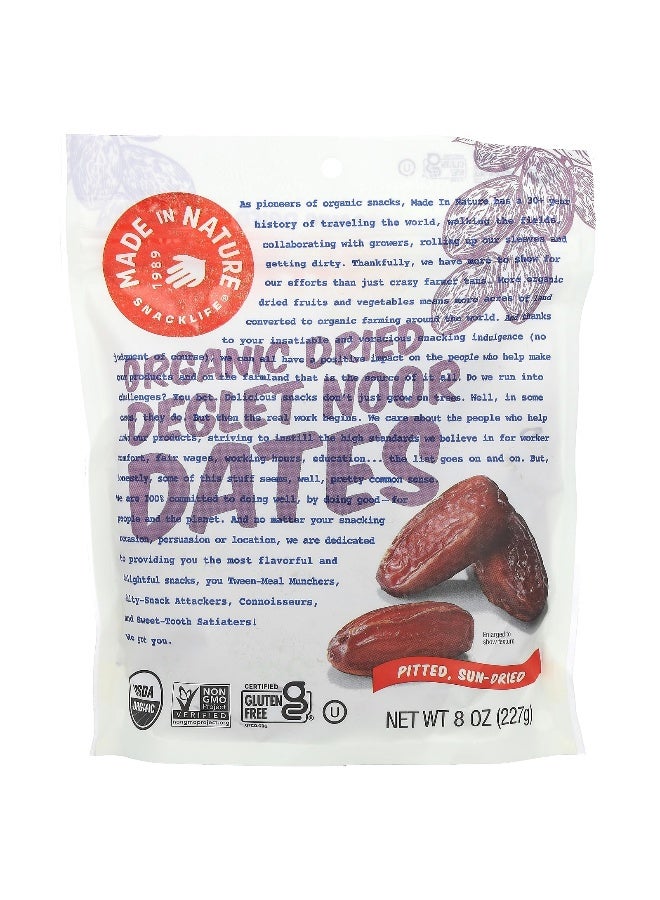 Made in Nature, Organic Dried Deglet Noor Dates, Pitted, Sundried, 8 oz (227 g) - Image 1