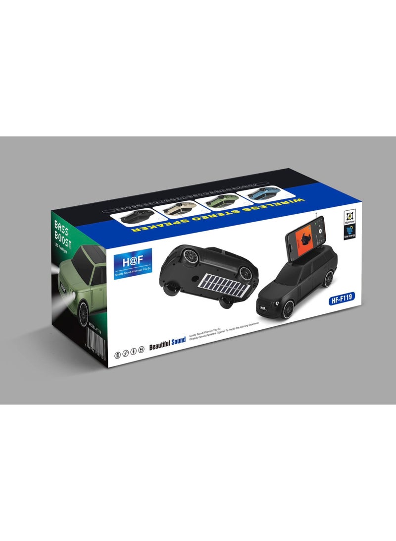 Hf-f119 Solar Rechargeable Speaker | Bluetooth Black - Image 1