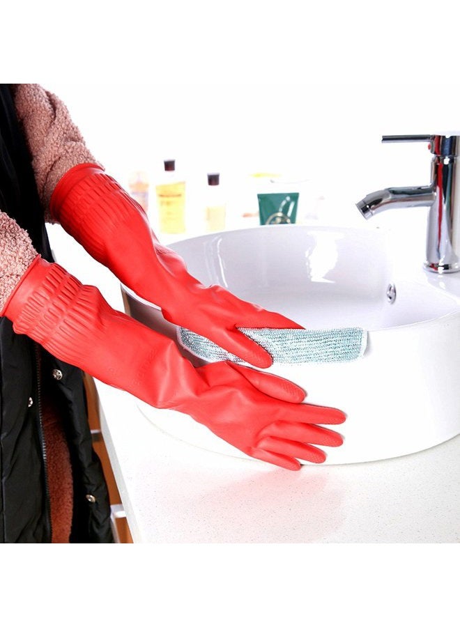 YSLON Rubber Cleaning Gloves Kitchen Dishwashing Glove 3-Pairs,Waterproof Reuseable.(Small) - Image 5