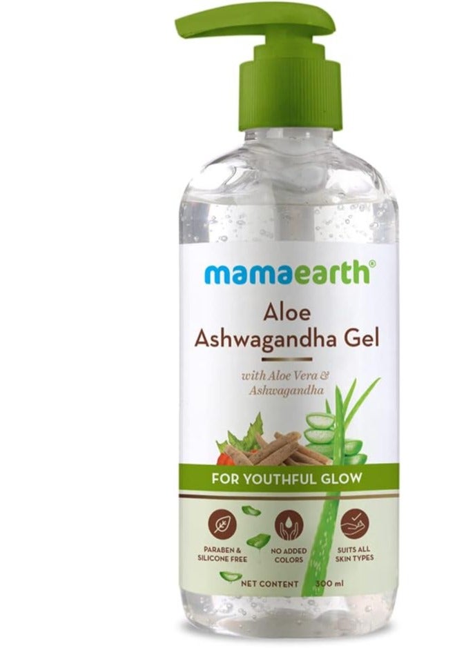 Mamaearth Ashwagandha Gel, For Face, With Aloe Vera And For A Youthful Glow - 300 Ml - Image 1