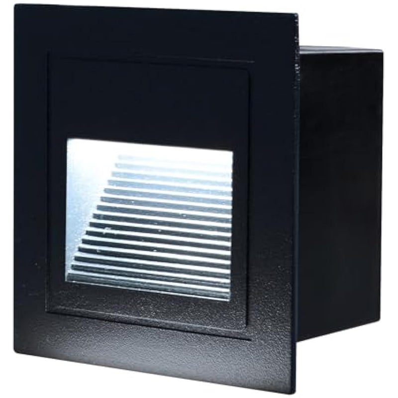 V.nice LED Step Light 3W IP65 Waterproof – Square Wall Recessed Stair Light, White/Black Body, 3000K/6000K/6500K Options, Outdoor Pathway Light for Steps, Patio, Deck, 220-240V - Image 1