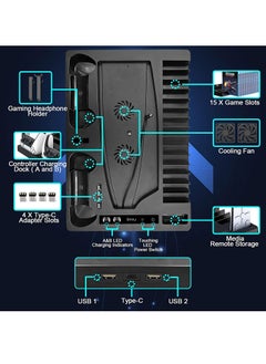 PS5 Vertical Stand with Cooling Fan PS5 Multifunctinal Charging Station with LED PS5 Dual Console Charger Docking Station PS5 Headset Organizer with 15 Game Slots - pzsku/Z195B7B7B13462D49F55BZ/45/_/1710926799/bc4c7c15-c484-413d-96a0-8dc4ae8a82d4