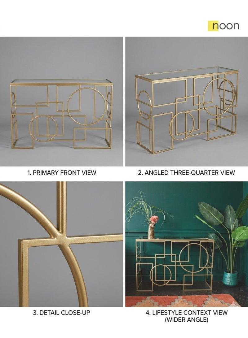 Mobellya Polygonia Console Gold Steel - Image 2