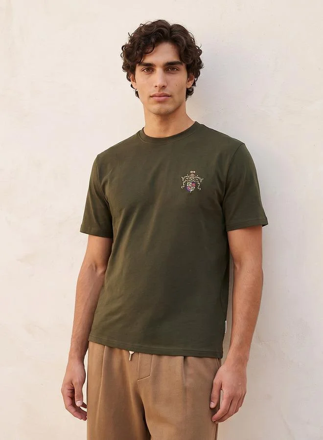 لي كوبر Lee Cooper Crew Neck Short Sleeves Logo Print T-shirt