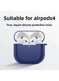 Generic Airpods4 Protective Cover Apple 4 Generation Wireless Bluetooth Headset Silicone Solid Color Earphone Case-Color:Blue-Applicable Models:Airpods 4th Generation  - Image 1