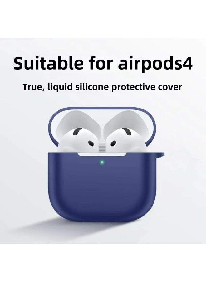 Generic - Airpods4 Protective Cover Apple 4 Generation Wireless Bluetooth Headset Silicone Solid Color Earphone Case-Color:Blue-Applicable Models:Airpods 4th Generation - Image 1