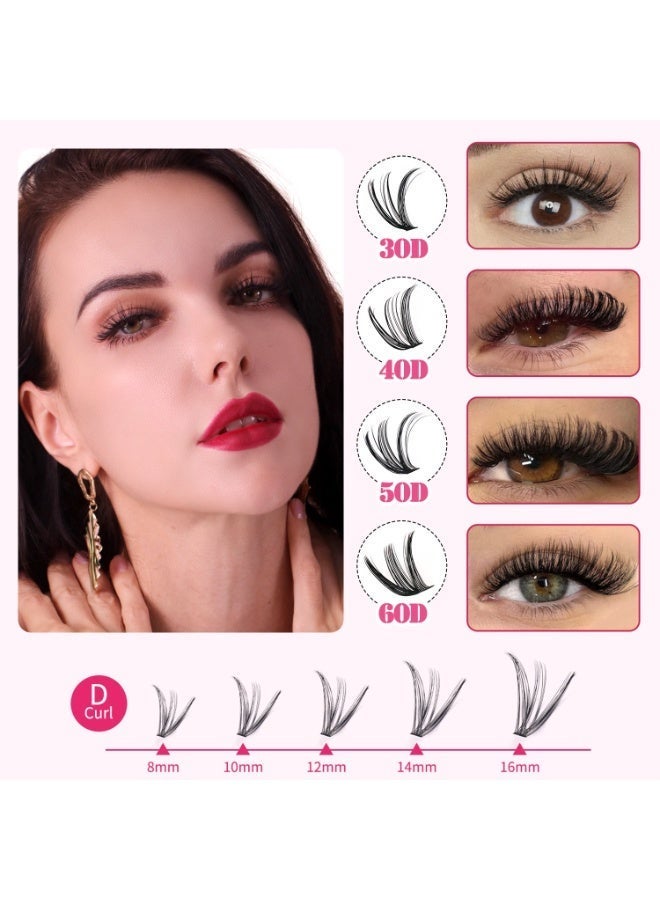 بقلم سابرينا طقم تركيب رموش 30D–60D مع غراء مزدوج الرأس ومزيل وملقط لتثبيت الرموش - Image 2