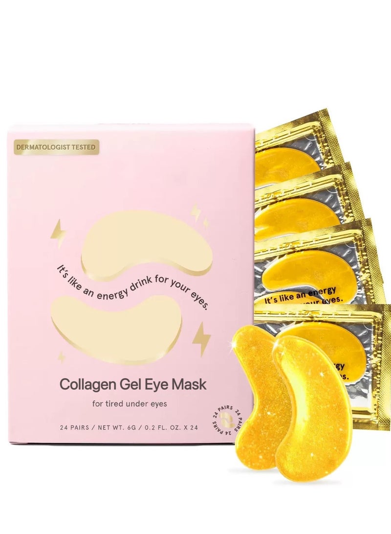 Generic Collagen Gel Eye Mask for tired under eyes,It’s like an energy drink for your eyes Award Winning Under Eye Mask - Travel Essentials - Birthday Gifts for Women - Gel Eye Patches for Dark Circles, Puffy Eyes, Wrinkles, Undereye Bags - Vegan - Self Care (24 Pairs, Gold)  - Image 1