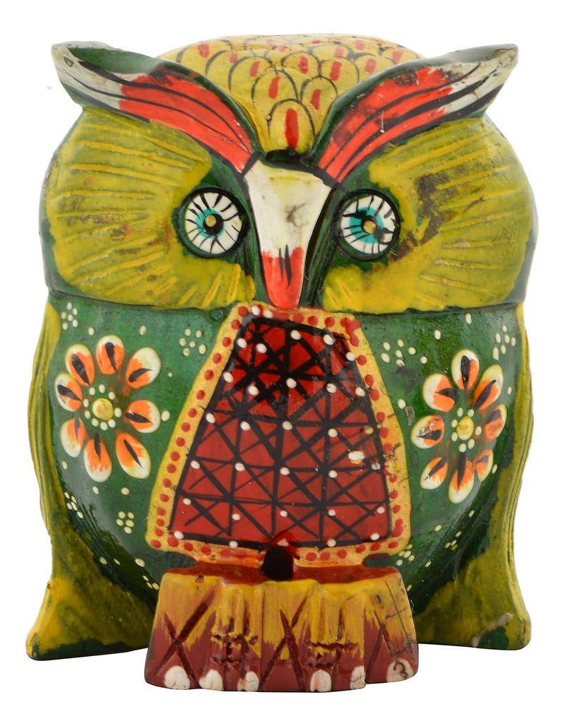 Houzzplus Wood Painted Owl Set 7 x 3 x 8 cm Multicolour - Image 3