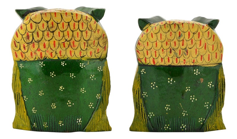 Houzzplus Wood Painted Owl Set 7 x 3 x 8 cm Multicolour - Image 2