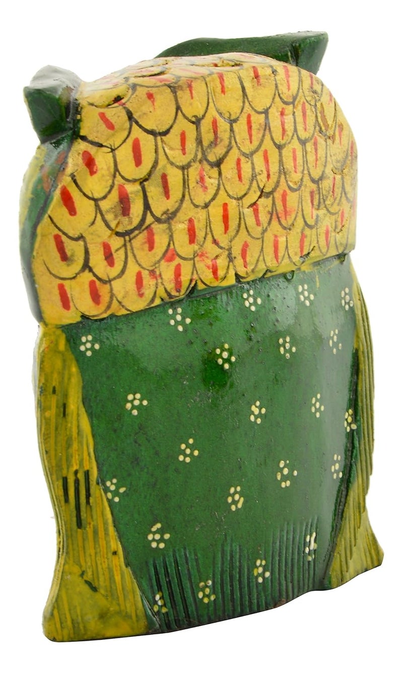Houzzplus Wood Painted Owl Set 7 x 3 x 8 cm Multicolour - Image 4