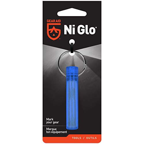 GEAR AID Ni Glo 2” UV Rechargeable Glowing Keychain – Multi-Purpose Glow-in-the-Dark Accessory for Camping, Scuba Diving, Night Fishing, Hiking, Emergency Kits, and Everyday Use, Blue, 1 Pack - Image 1