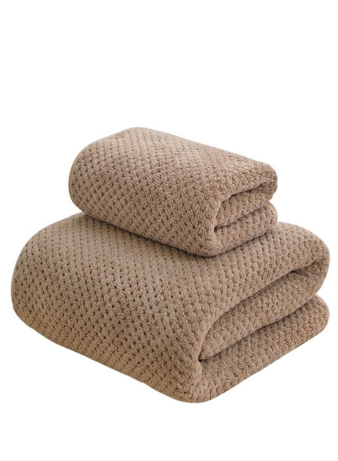 لونا هوم 2 قطعة من مناشف الحمام، مجموعة مناشف سريعة الجفاف، لون بني.
