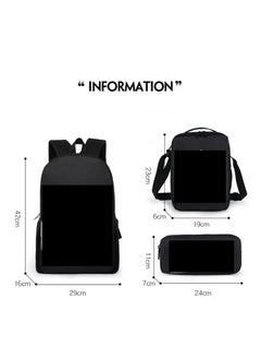 NIBEMINENT Cartoon printed three piece backpack for primary and secondary school students, anime backpack, shoulder bag, pencil case  - Image 2