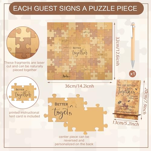 Motipuns Wedding Guest Book Alternative Wooden Guest Book Wedding Party Favors for Table Sign Decor 66 Pcs Guestbook Alternative for Engagement Anniversary - Image 2