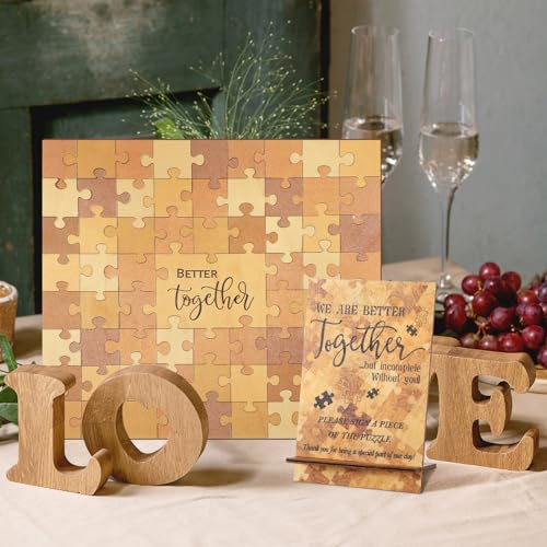 Motipuns Wedding Guest Book Alternative Wooden Guest Book Wedding Party Favors for Table Sign Decor 66 Pcs Guestbook Alternative for Engagement Anniversary - Image 3