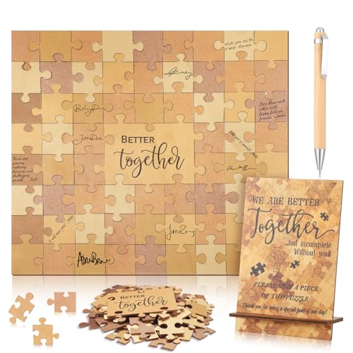 Motipuns Wedding Guest Book Alternative Wooden Guest Book Wedding Party Favors for Table Sign Decor 66 Pcs Guestbook Alternative for Engagement Anniversary - Image 1