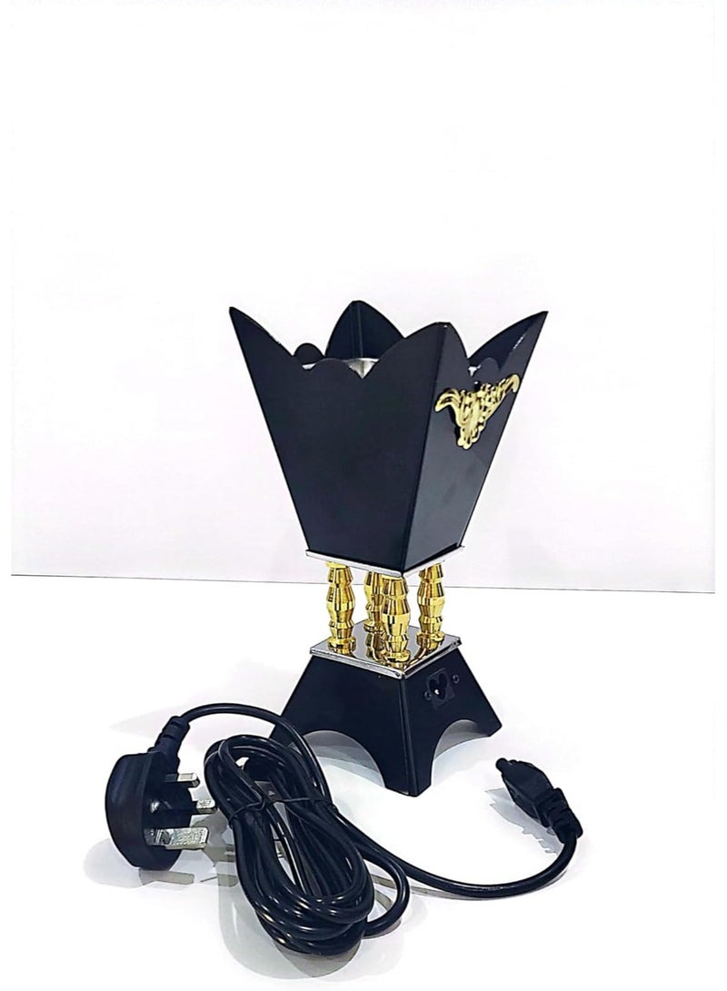 اس اي مبخرة كهربائية يابانية | مثالية لحرق خشب العود العربي ومسحوق البخور | تصميم عصري (اسود) | - Image 3