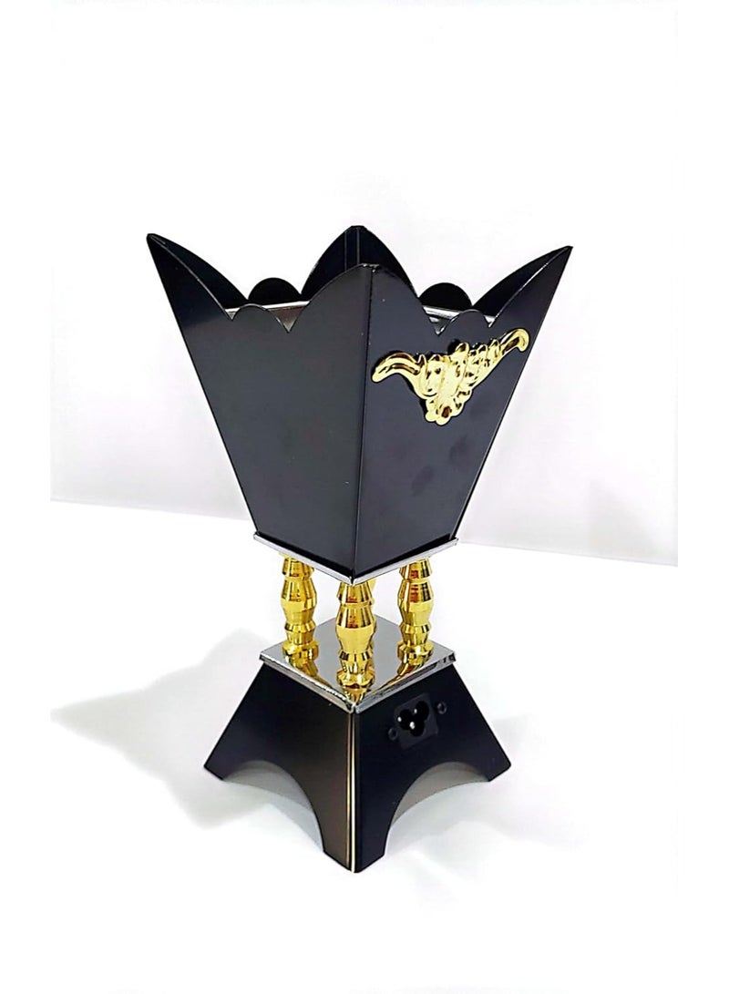 اس اي مبخرة كهربائية يابانية | مثالية لحرق خشب العود العربي ومسحوق البخور | تصميم عصري (اسود) | - Image 2